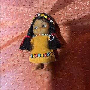Colorful Beaded Doll with Yellow Dress